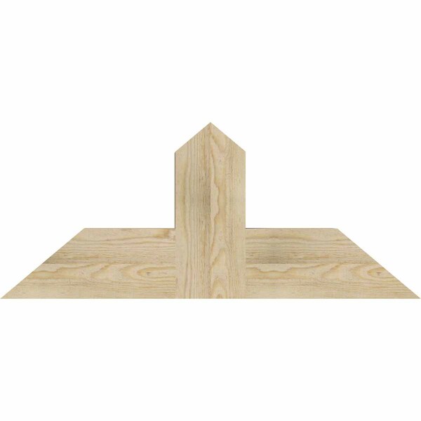 Ekena Millwork Portland Rough Sawn Timber Gable Bracket, Douglas Fir, 36"W x 15"H x 4"D x 6"F, 10/12 Pitch GBW036X15X0406POR00RDF - main